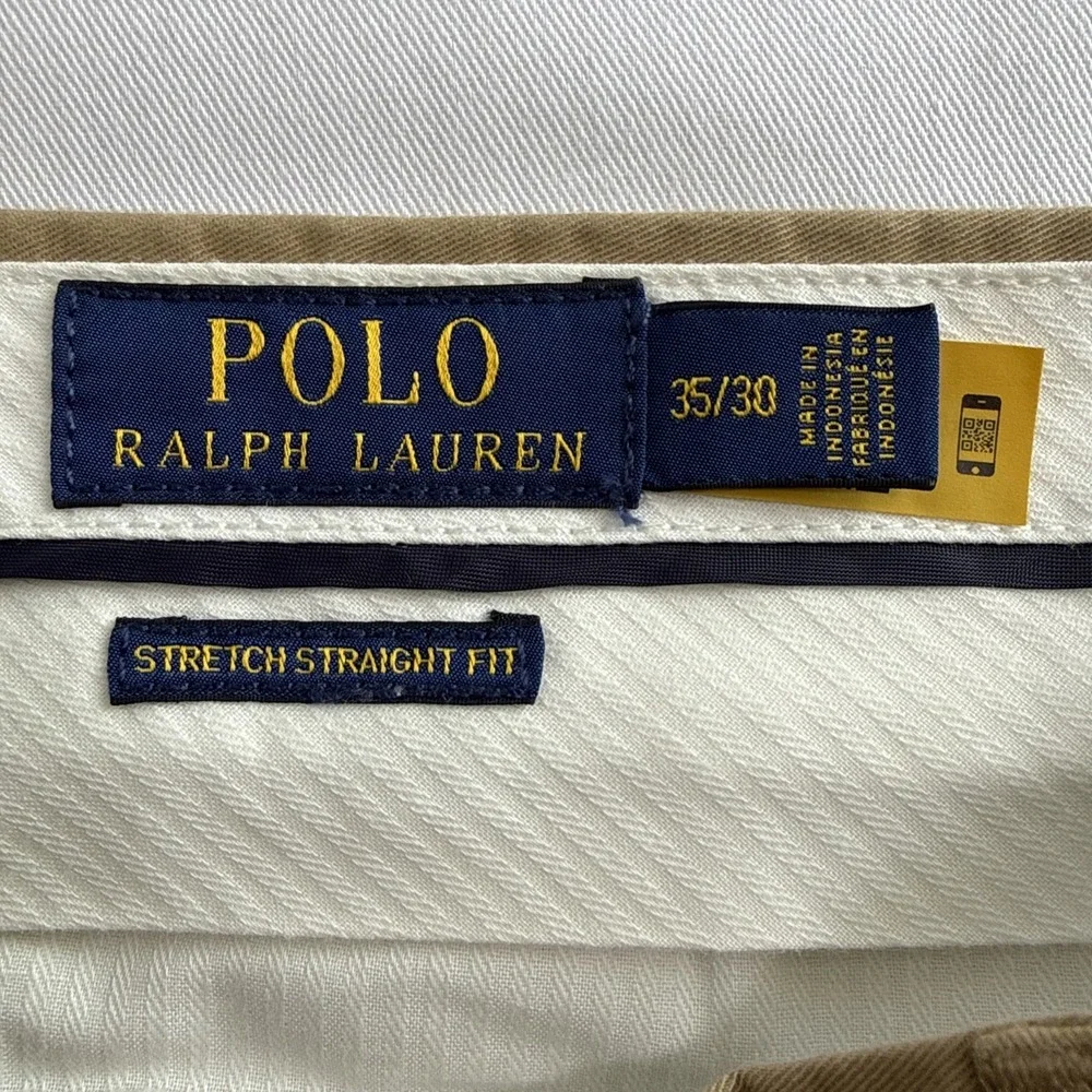 Polo Ralph Lauren Pants Mens 35x30 Khaki Chino Straight Fit Minimalist Luxury
